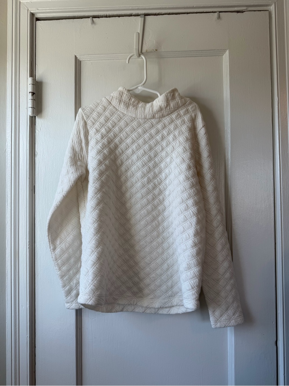 Crewcuts Quilted Cream Mock Neck Sweater
